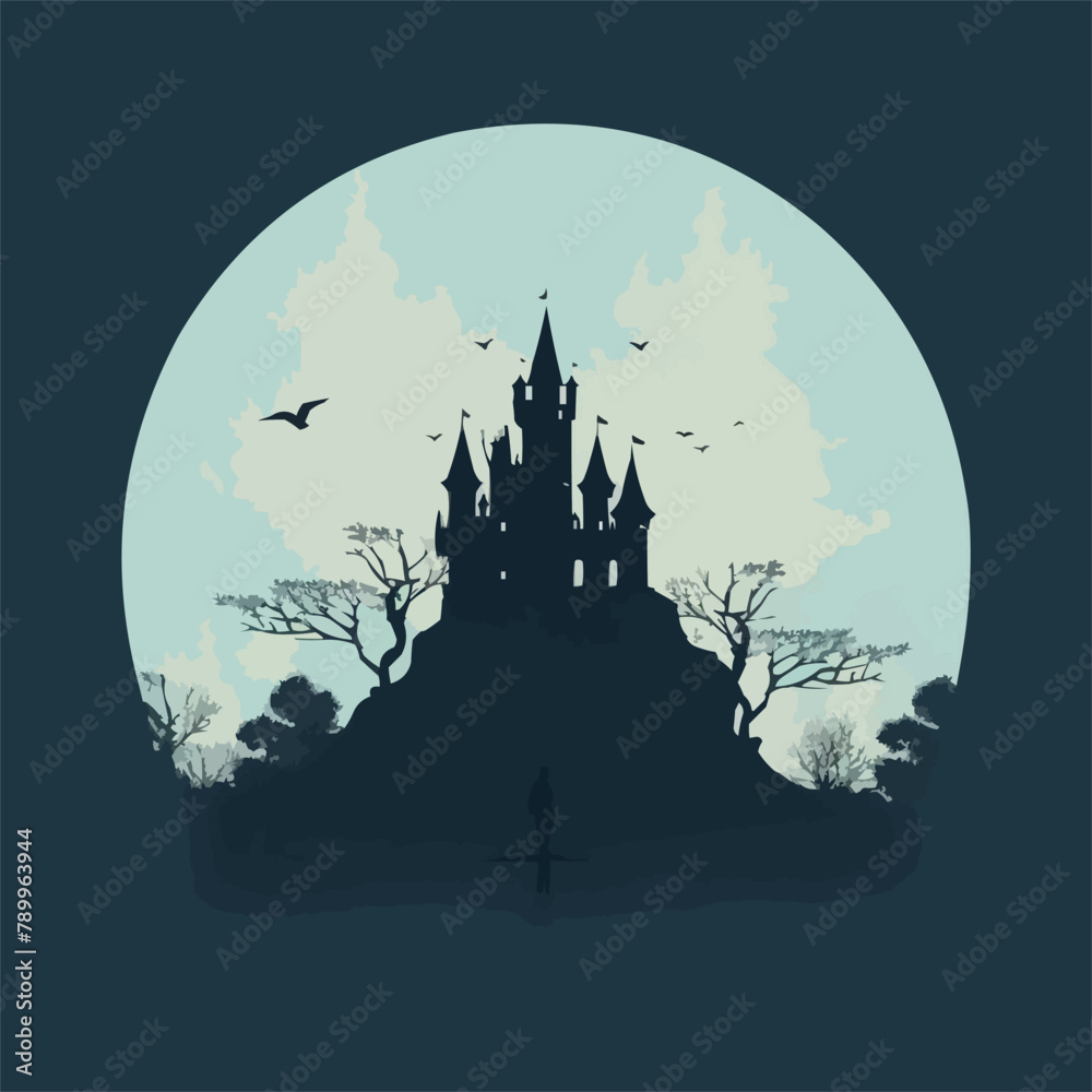 Wall mural Castle | Minimalist and Simple Silhouette