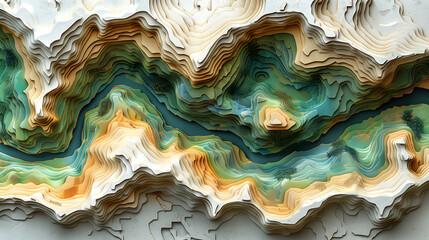 Terrain map. Contours trails, image grid geographic relief topographic contour line maps cartography texture. Generative Ai - obrazy, fototapety, plakaty