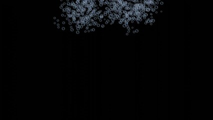 top ten countdown animation from ten to one with bubbles water floating effect and black background