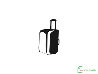 luggage travel bag vector  outline travel or business trip. Vector illustration.  Travel bags are drawn by one black line on a white background. One-line drawing. Continuous line. Vector Eps10