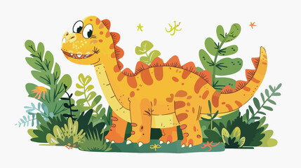 PapaSaur. Cute dinosaur. Vector illustration Vector illustration