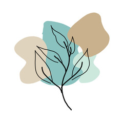 abstract floral, leaf, tree on white background. Hand drawn vector illustration for you design. 