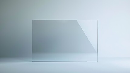 A glass panel is placed at a slight angle against a white background.