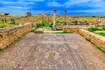 Volubilis, Morocco. The House of the Labours of Hercules Mosaics.