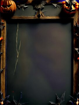 a picture frame decorated with halloween decorations