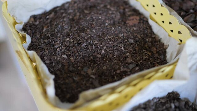 Heaps of leaves make organic compost.