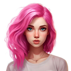 Avatar of a girl with pink hair