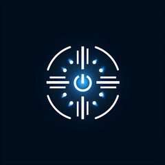 Futuristic Abstract Power Icon with Neon Glow
