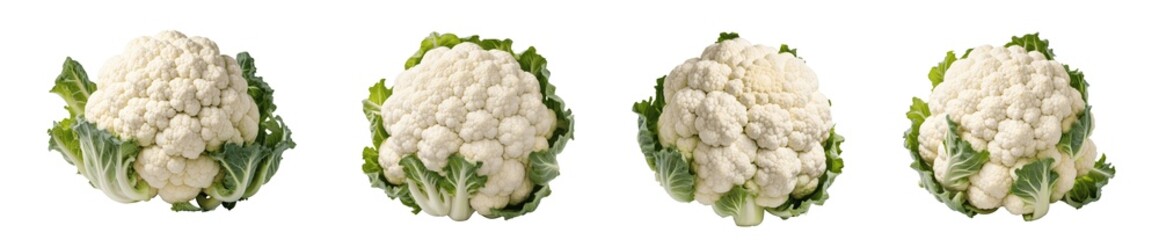 set of cauliflower isolated on transparent background