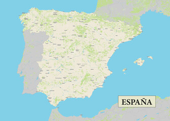 Spain map poster art vector