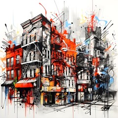 Street Graffiti: Graffiti-inspired artwork capturing the urban street vibe