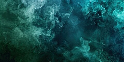 Green and blue smoke cloud creating a soft horror backdrop