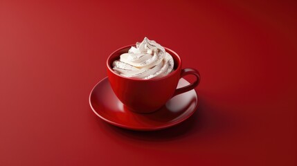 Coffee with cream served in a red cup