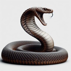 Image of isolated cobra against pure white background, ideal for presentations
 - obrazy, fototapety, plakaty