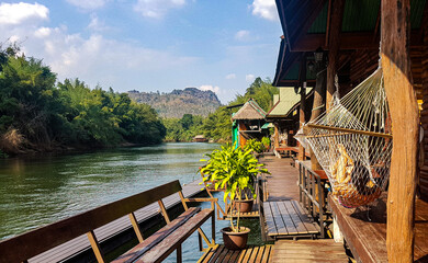 Floating Hotel on the River Kwai Thailand