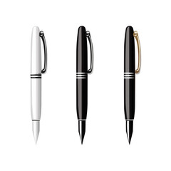 Fountain pen | Minimalist and Simple set of 3 Line White background - Vector illustration