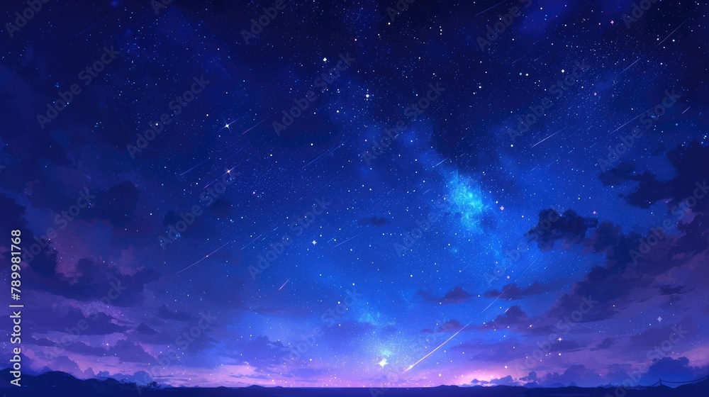 Sticker a captivating 2d illustration of the vast expanse of outer space filled with a dazzling backdrop of 