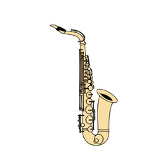 Naklejka premium Saxophone | Minimalist and Simple set of 3 Line White background - Vector illustration