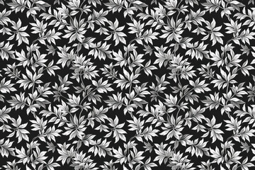 Obraz premium Toile pattern tapestry. Arts and crafts. Monochrome botanical pattern background. Created with Generative AI technology