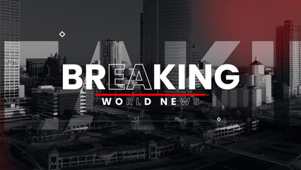 Breaking News Promo template contains 9 media placeholders and 15 text placeholders. Available in 4K. - obrazy, fototapety, plakaty