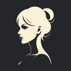 Silhouette girl vector