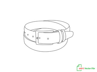 Belt Buckle Icon On White Background. Flat Style. Belt Icon For Your Web Site Design, Logo, App, Ui. Belt Symbol. Belt Sketch Sign. flat realistic illustration