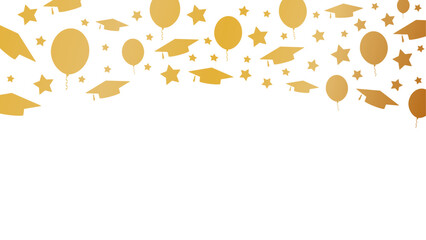 Congratulations graduation ornament on transparent background. Ornaments for high school or college graduates. Frame celebrating the achievements of school, college and university graduates.