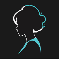 Silhouette girl vector