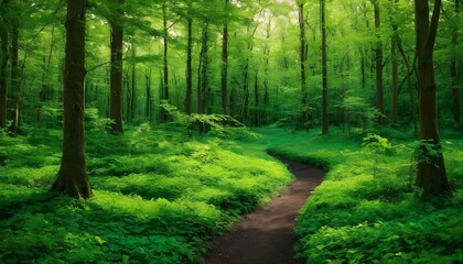 A lush forest scene transitioning from deep emeral upscaled 10