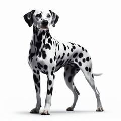 Image of isolated Dalmatian against pure white background, ideal for presentations
