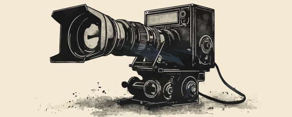 Movie camera retro. vector simple illustration