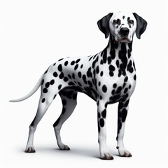Image of isolated Dalmatian against pure white background, ideal for presentations
