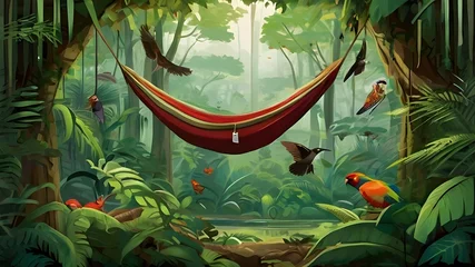 Fototapeten hammock on the tropical island © Muzamil