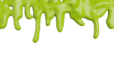 3d render of isolated wasabi swirl and line spatter or stains on white top view background