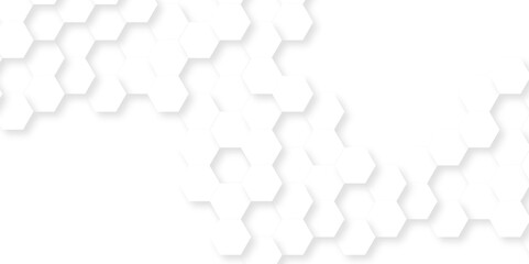 Fototapeta premium Background with hexagons. Surface polygon pattern with glowing hexagon paper texture and futuristic business. Luxury white hexagon pattern. 