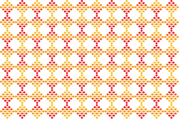 Illustration pattern, Abstract Geometric Style. Repeating of abstract multicolor circle in square shape on white background.