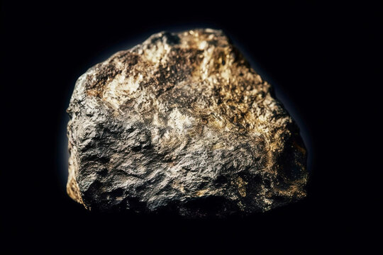 Paragonite is a rare precious natural stone on a black background. AI generated. Header banner mockup with space.