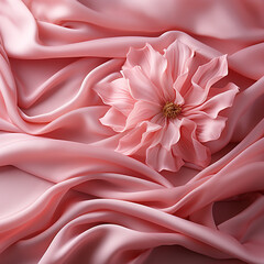 Beautiful pink fabric wallpaper background сreated with Generative Ai
