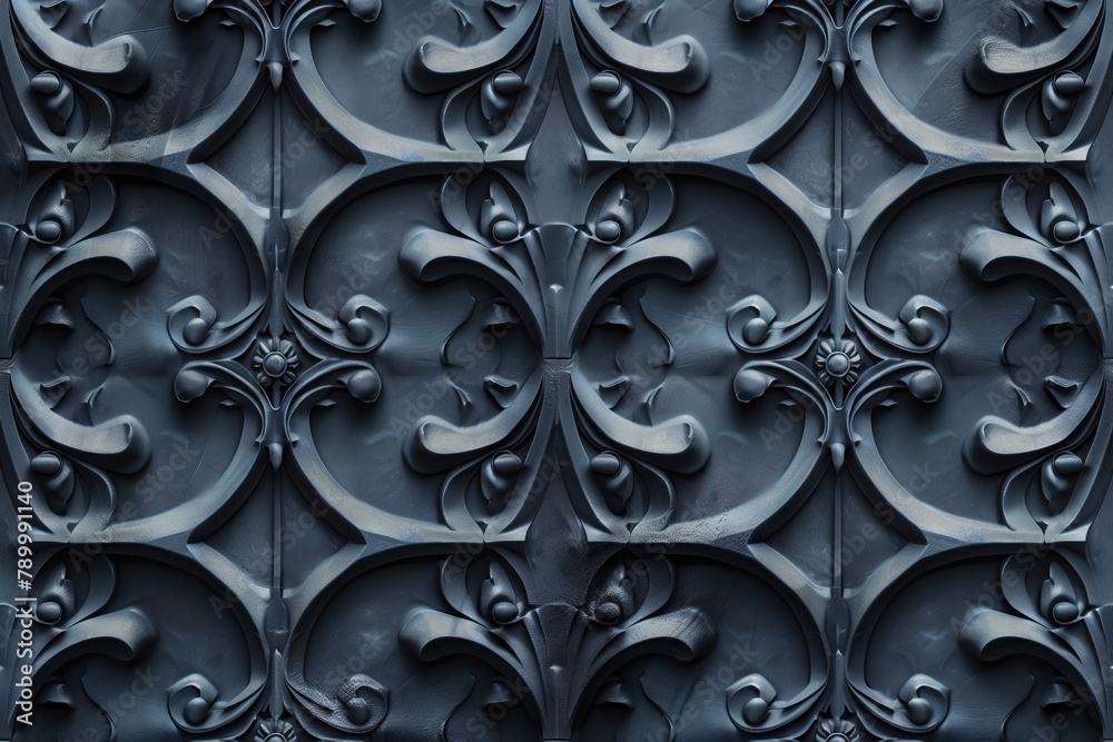 Poster sophisticated black classical 3d pattern. gothic ornament. inspired by the gothic architecture. back