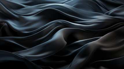 Obraz premium black transparent fabric wallpaper background сreated with Generative Ai
