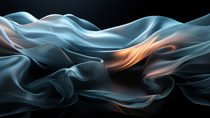 Fototapeta premium black transparent fabric wallpaper background сreated with Generative Ai