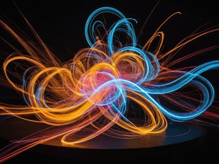 Luminous Dance of Colors light painting with Generative AI.