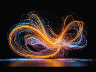 Luminous Dance of Colors light painting with Generative AI.