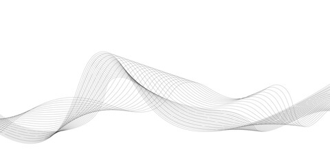 Abstract white background with black wave line. Modern grey wave on white background. Blending line background