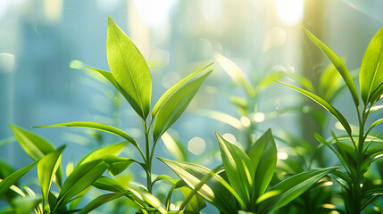 Lush Green Tea Plantation in Bright Sunshine, Fresh Leaves Ready for Harvest, Agricultural Beauty in Rural Asia