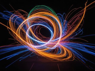 Luminous Dance of Colors light painting with Generative AI.