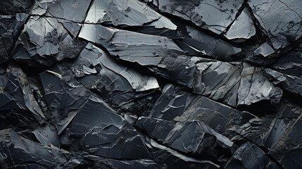 Black white rock texture. Dark gray stone granite background for design сreated with Generative Ai