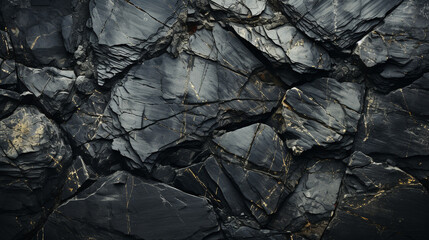 Black white rock texture. Dark gray stone granite background for design сreated with Generative Ai