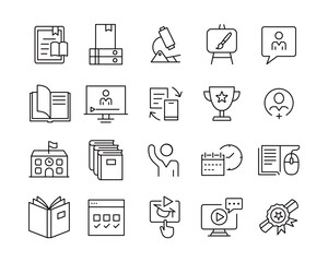 Education Related Icons - Vector Line. Editable Stroke
