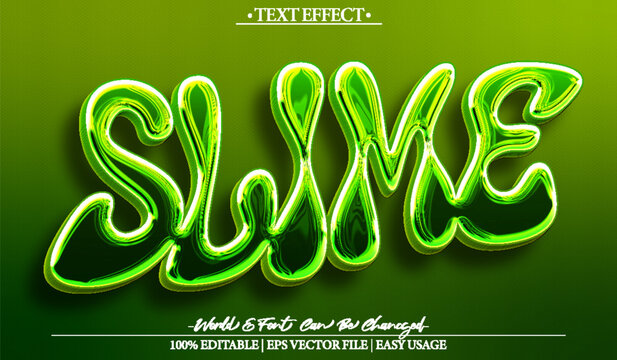 Slime Vector Text Effect Editable Alphabet Green Liquid Toxic Drop